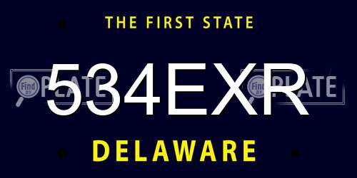 534EXR Delaware License Plate