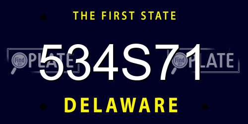 534S71 Delaware License Plate