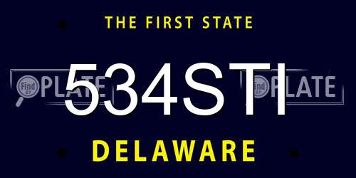 534STI Delaware License Plate