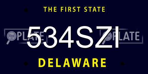 534SZI Delaware License Plate