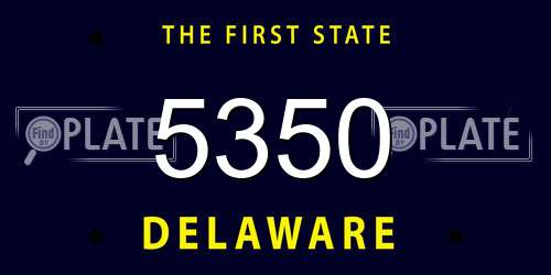 5350 Delaware License Plate