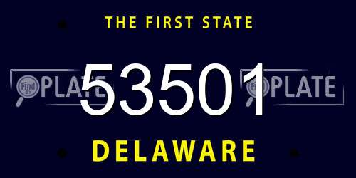 53501 Delaware License Plate
