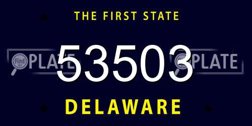53503 Delaware License Plate