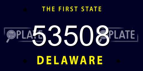 53508 Delaware License Plate