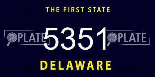 5351 Delaware License Plate