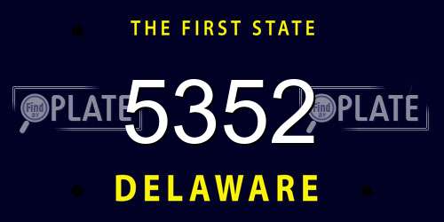 5352 Delaware License Plate
