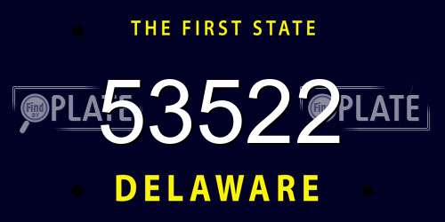 53522 Delaware License Plate
