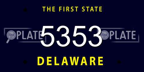5353 Delaware License Plate