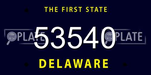53540 Delaware License Plate