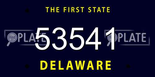 53541 Delaware License Plate