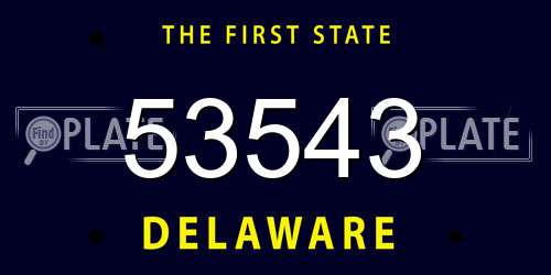 53543 Delaware License Plate