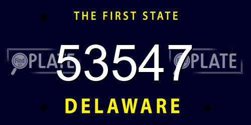 53547 Delaware License Plate