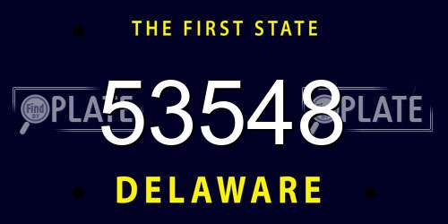 53548 Delaware License Plate