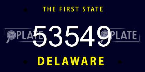 53549 Delaware License Plate