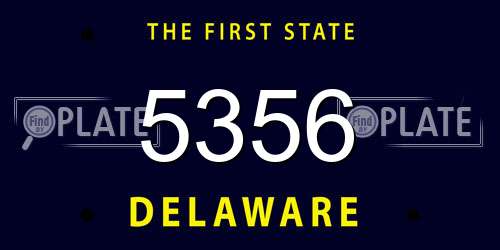 5356 Delaware License Plate