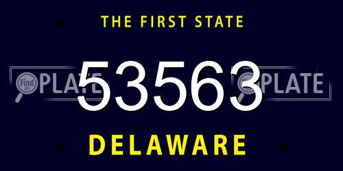 53563 Delaware License Plate