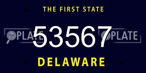 53567 Delaware License Plate