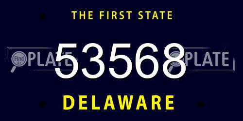 53568 Delaware License Plate