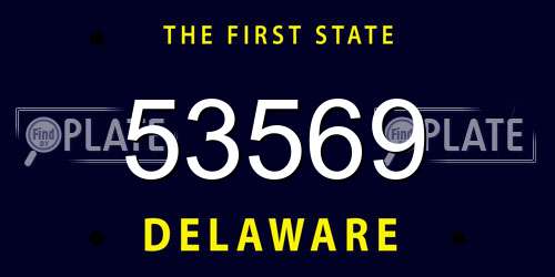 53569 Delaware License Plate