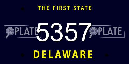 5357 Delaware License Plate