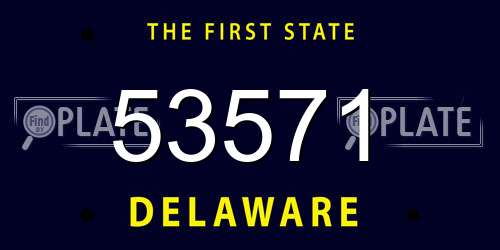 53571 Delaware License Plate