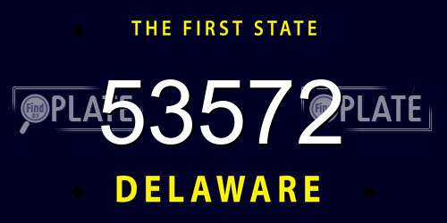 53572 Delaware License Plate
