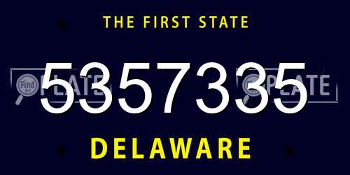 5357335 Delaware License Plate