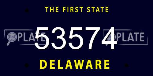 53574 Delaware License Plate