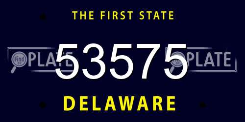53575 Delaware License Plate