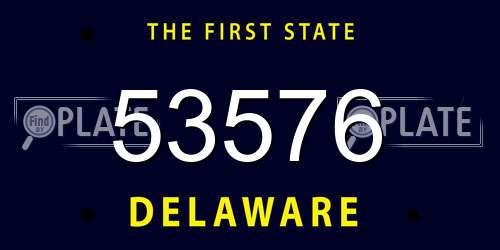53576 Delaware License Plate
