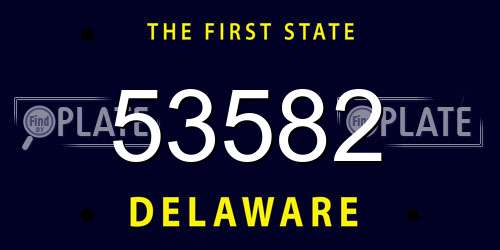 53582 Delaware License Plate