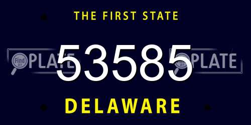 53585 Delaware License Plate
