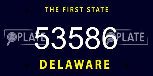 53586 Delaware License Plate