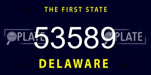 53589 Delaware License Plate