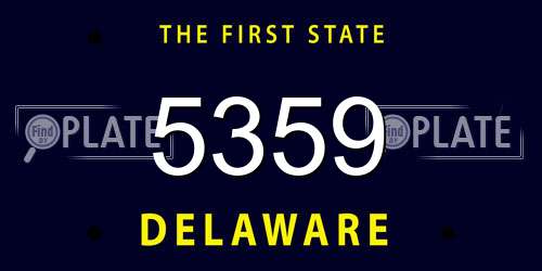 5359 Delaware License Plate