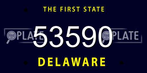 53590 Delaware License Plate