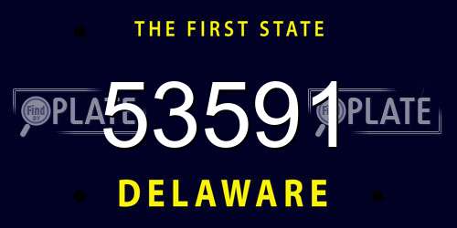 53591 Delaware License Plate