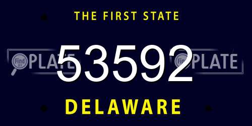 53592 Delaware License Plate