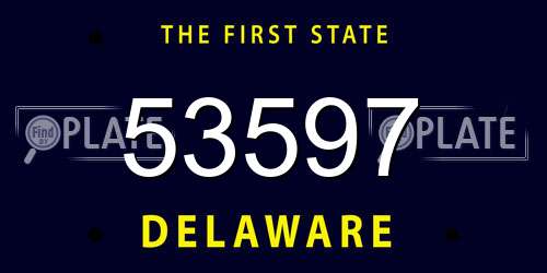 53597 Delaware License Plate