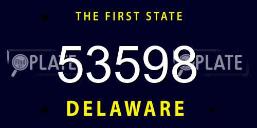 53598 Delaware License Plate