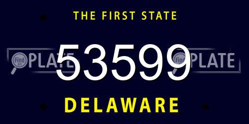 53599 Delaware License Plate