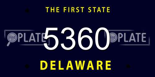 5360 Delaware License Plate