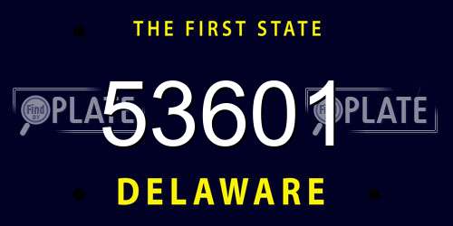 53601 Delaware License Plate