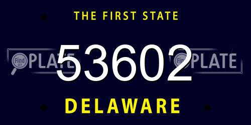 53602 Delaware License Plate