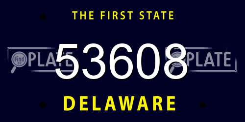 53608 Delaware License Plate