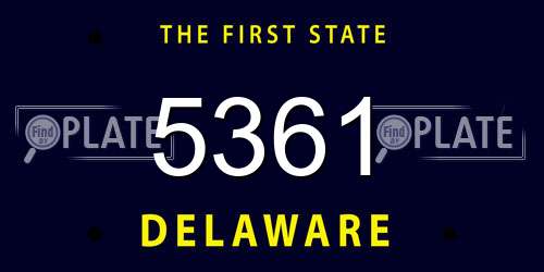 5361 Delaware License Plate
