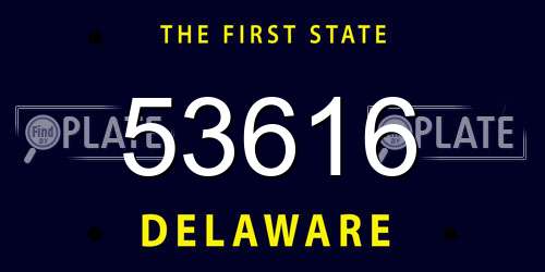 53616 Delaware License Plate