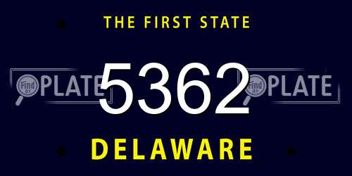 5362 Delaware License Plate