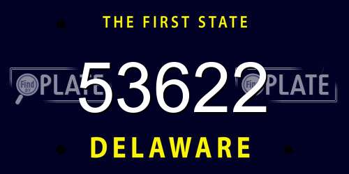 53622 Delaware License Plate