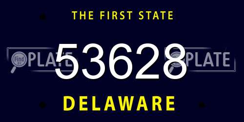 53628 Delaware License Plate